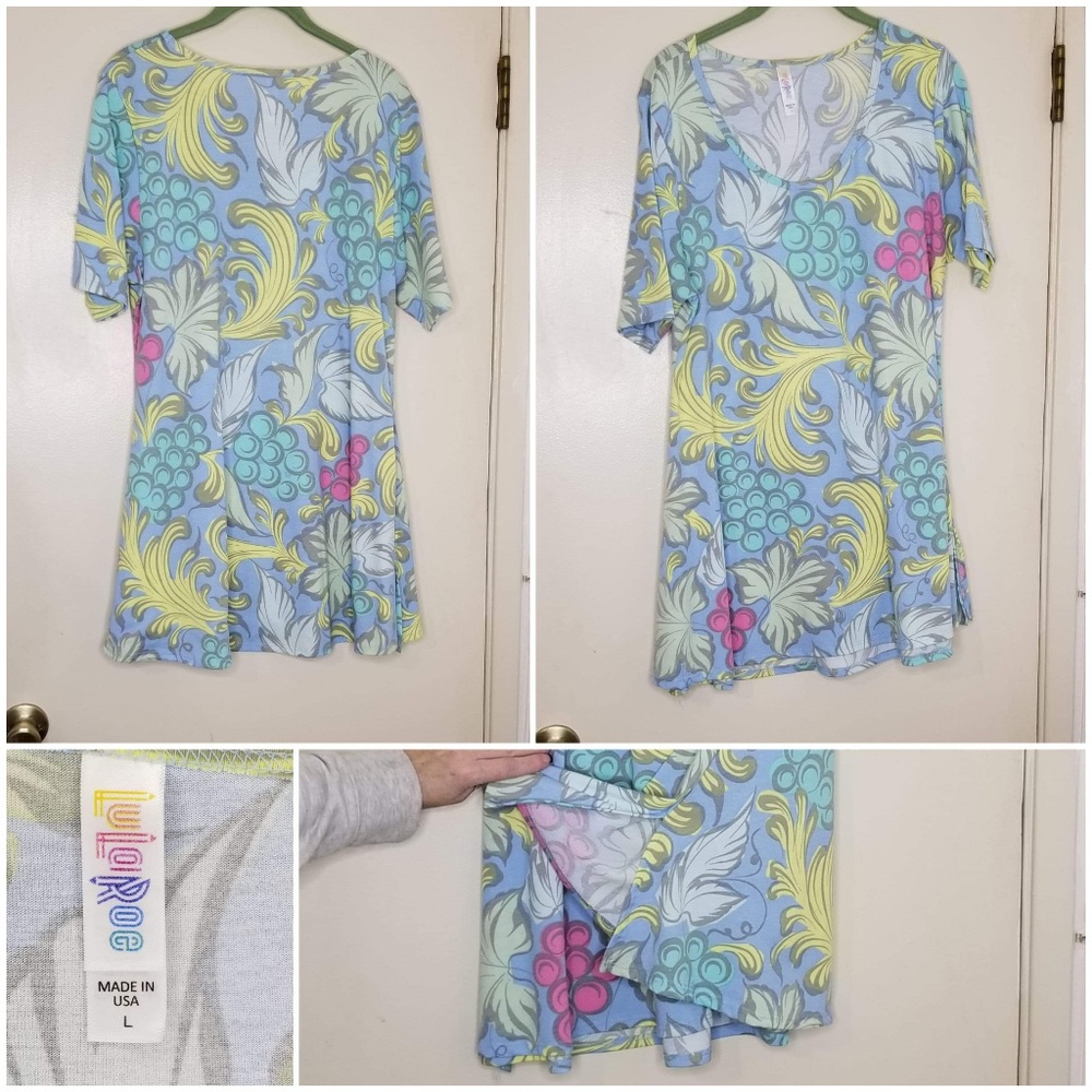 Lularoe Perfect T Mint/Blue Size L Top